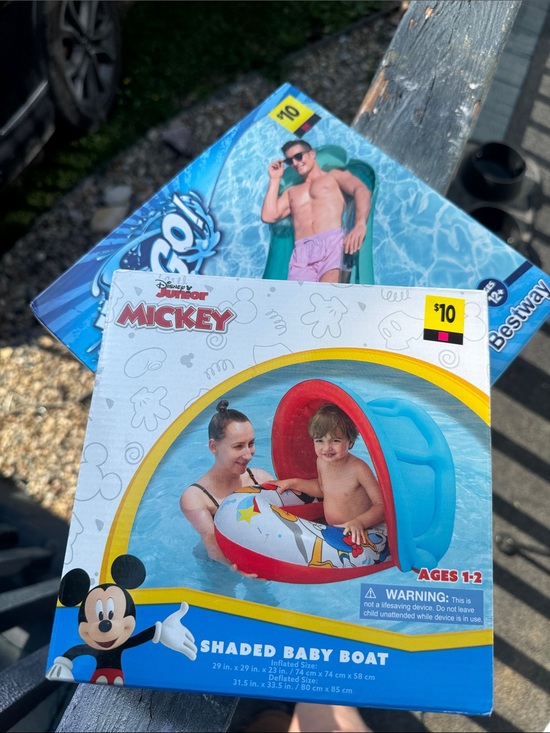 Disney Other - Disney Mickey Shaded Baby Boat - Blue, Red adult hydroluxe lounger(12+)